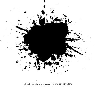 tinta negra soltada salpicadura grunar estilo de elemento gráfico sobre fondo blanco