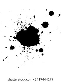 schwarze Tinte hat Splash-Spread auf weißem Hintergrund