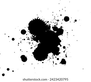 tinta negra cayó salpicadura de salpicadura sobre fondo blanco