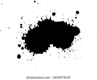 tinta negra salpicadura caída