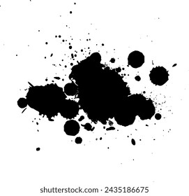 tinta negra salpicadura caída de la tinta negra sobre fondo blanco