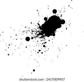 black ink dropped splash splatter
