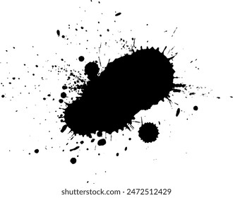 gráfico grunge de salpicaduras de tinta negra caída