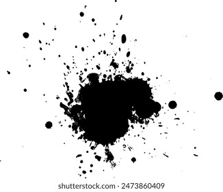 tinta negra salpicadura caída