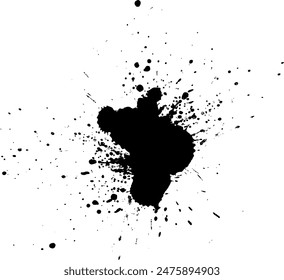 tinta negra salpicadura caída en el fondo blanco Vector
