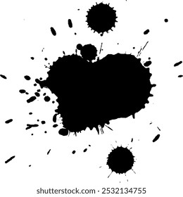 black ink dropped splash splatter