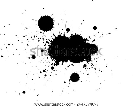 black ink dropped splash splatter grunge graphic element