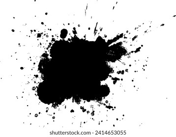 tintas negras soltaron salpicaduras de pintura en un estilo gráfico de fondo negro