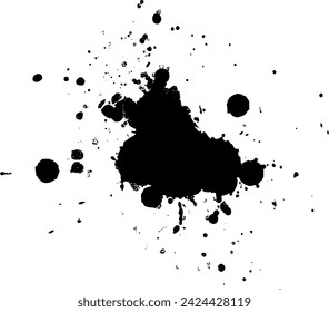 tinta negra salpicadura salpicadura grunge elemento de estilo gráfico sobre fondo blanco