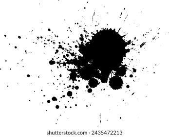 black ink dropped splatter splash grunge graphic element