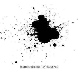 Vector de elemento gráfico de grunge de salpicadura de tinta negra caída