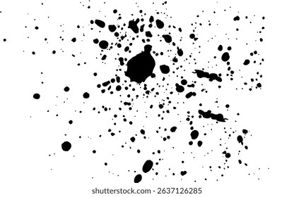 Black ink drops on white background ink vector