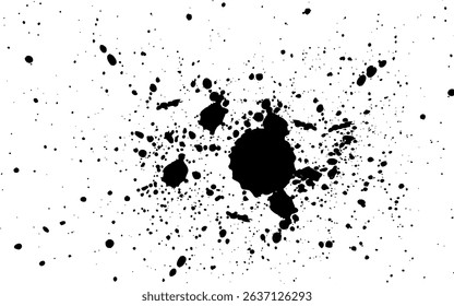 Black ink drops on white background ink vector