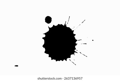 Black ink drops on white background ink vector
