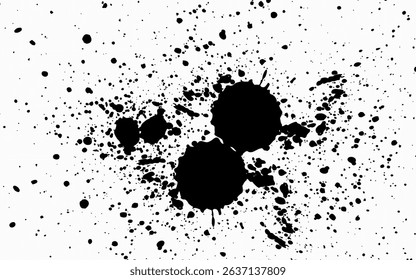 Black ink drops on white background ink vector