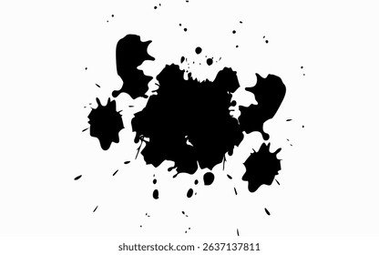 Black ink drops on white background ink vector