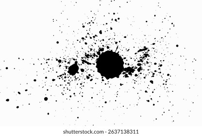 Black ink drops on white background ink vector