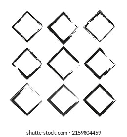 Black ink figure strokes on white background. Ink brush stroke drawing. Vector illustration. stock image. 