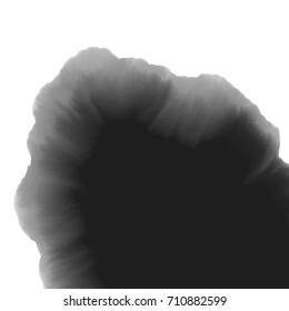 Black ink flowing watercolor vector background illustration 