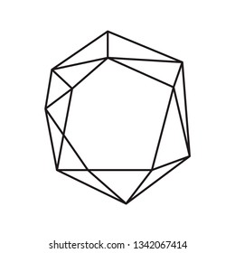 Black ink geometric diamond with place for text. Vector modern design template for wedding or birthday invitation, brochure, poster or business card