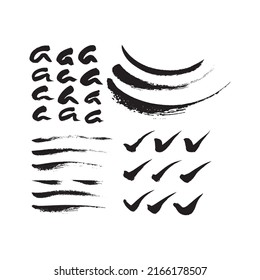 Black ink grunge brushes vector. Check mark symbol.