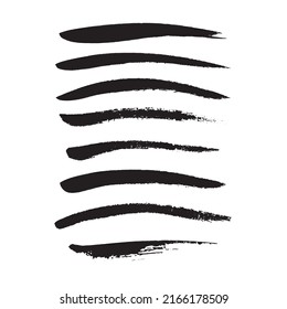 Black ink grunge brushes vector