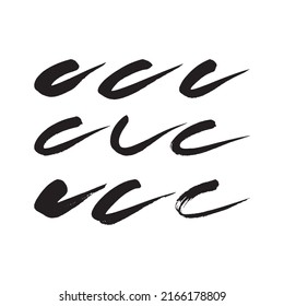 Black ink grunge brushes vector