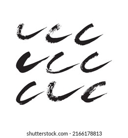 Black ink grunge brushes vector