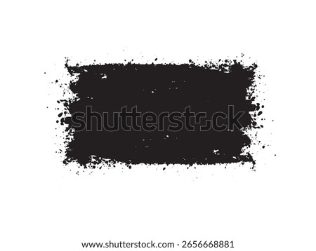 Black Ink Grunge Rectangle – Bold Artistic Brush Stroke Background.