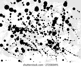 Black Ink Grunge  Splatters Background. Isolated.