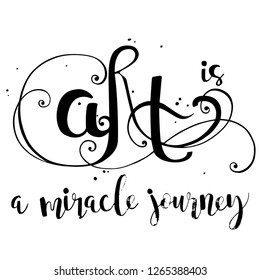 Black ink lettering card. Vector illustration