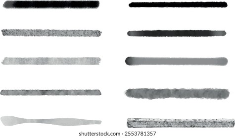 Black Ink Lines and Textures
A collection of black ink strokes and textures in various opacities and shapes, perfect for digital painting or graphic design