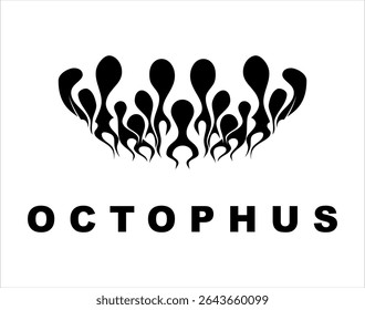 Black ink logo vector and text OCTOPUS, free product design.