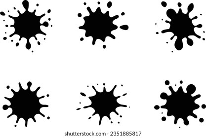 Schwarze Tinte Material Set für Vektorgrafiken