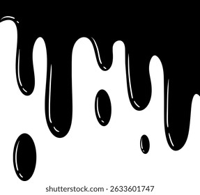 La tinta negra se derrite desde arriba