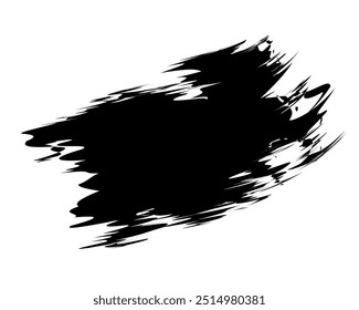 Marco De Trazo De Pincel De Pintura De Tinta Negra Aislado Sobre Fondo Blanco. Ilustración vectorial