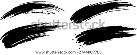 Black Ink Paint Brush Strokes Collection