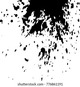Black ink paint explosion splatter artistic cover design sketch. Drawing dot splash texture white background grunge. Trendy template vector Cover Catalog Brochure Flyer Poster Label