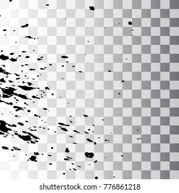 Black ink paint explosion splatter artistic cover design sketch. Drawing dot splash texture on transparent background grunge. Template vector Cover Catalog Brochure Flyer Poster Label