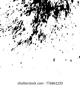 Black ink paint explosion splatter artistic cover design sketch. Drawing dot splash texture white background grunge. Trendy template vector Cover Catalog Brochure Flyer Poster Label