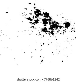 Black ink paint explosion splatter artistic cover design sketch. Drawing dot splash texture white background grunge. Trendy template vector Cover Catalog Brochure Flyer Poster Label