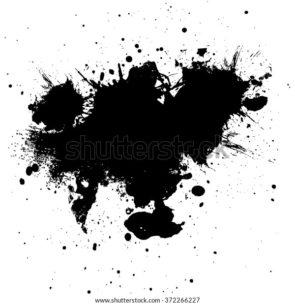 黒いインクペイントのスプラッタ背景 イラストベクター画像デザイン のベクター画像素材 ロイヤリティフリー