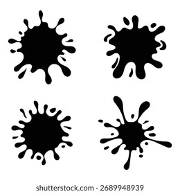 Coleção de manchas de tinta preta