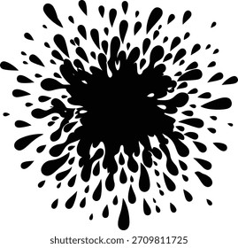 Tinta negra o salpicadura de pintura sobre fondo blanco Ilustración Abstractas