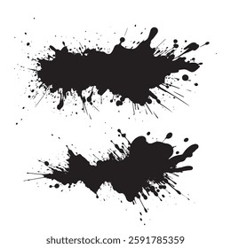 Black ink or paint splatter vector illustration