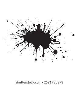 Black ink or paint splatter vector illustration