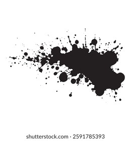 Black ink or paint splatter vector illustration