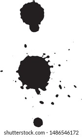 Black ink paint spots. Drops texture isolated on white background. 