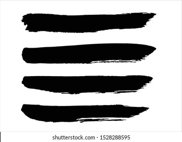 black ink paint stroke background vector