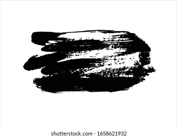black ink paint stroke background vector